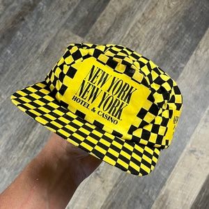 Vintage 1990's Taxi Cab Snapback Hat Yellow Black New York Hotel & Casino